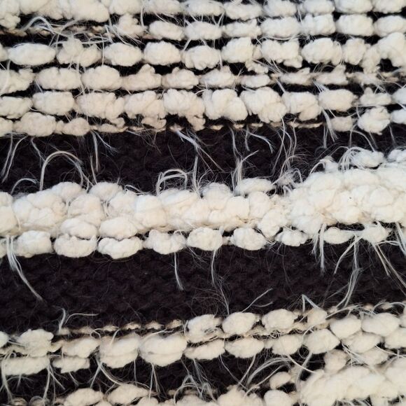 Calvin Klein Sweater Dress Eyelash Chunky Knit Sheath Black White Cowl Neck Sz S - Picture 5 of 12